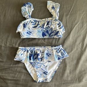 Janie and Jack Blue Floral Kids Bikini